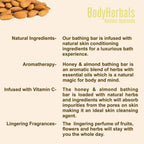 Bodyherbals Hydrating, Hand Made Honey Almond Bathing Bar | Grocsy