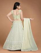 Wedding Designer Light Pista Heavy Fox Georgette Kidswear Lehenga - Aaradhna | Grocsy