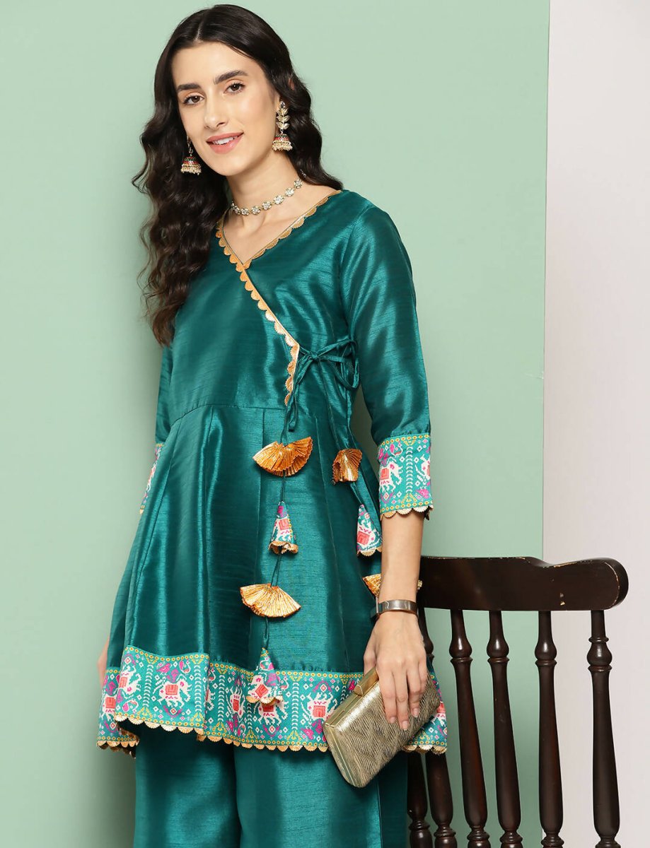 Ahalyaa Women's Traditional Wear Co-ods - Green | Grocsy