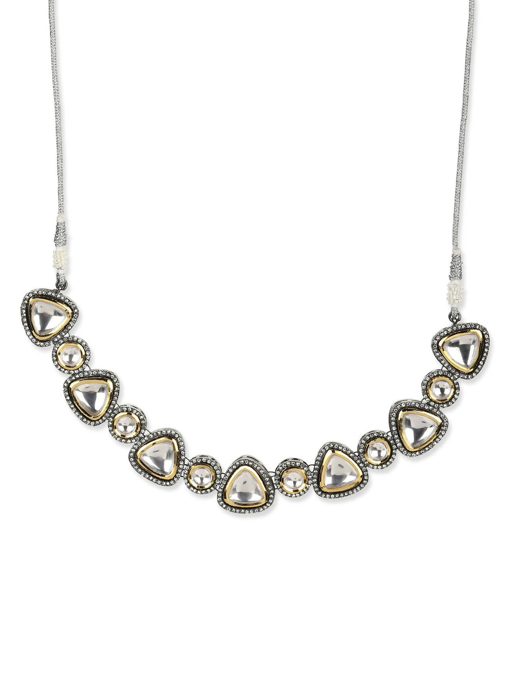 Women's Rhodium-Plated Necklace - Ruby Raang | Grocsy