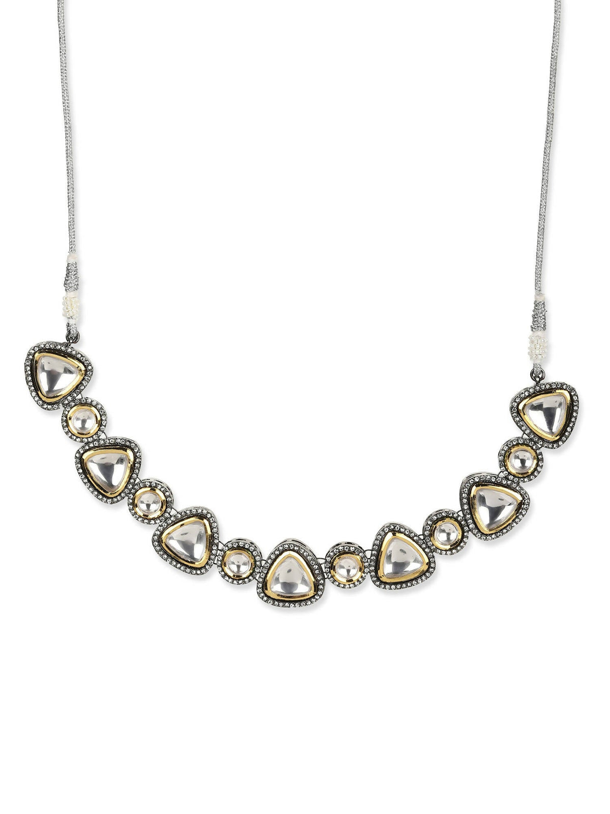 Women's Rhodium-Plated Necklace - Ruby Raang | Grocsy
