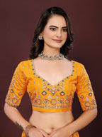 Ai Fashion Yellow Georgette Digital Print Party Wear Saree | Grocsy