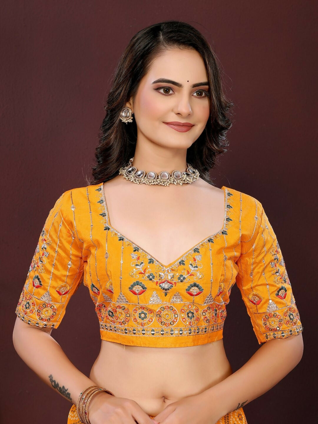 Ai Fashion Yellow Georgette Digital Print Party Wear Saree | Grocsy