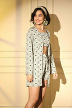 Grey Platinum Creap Printed Co-Sets - Femella | Grocsy