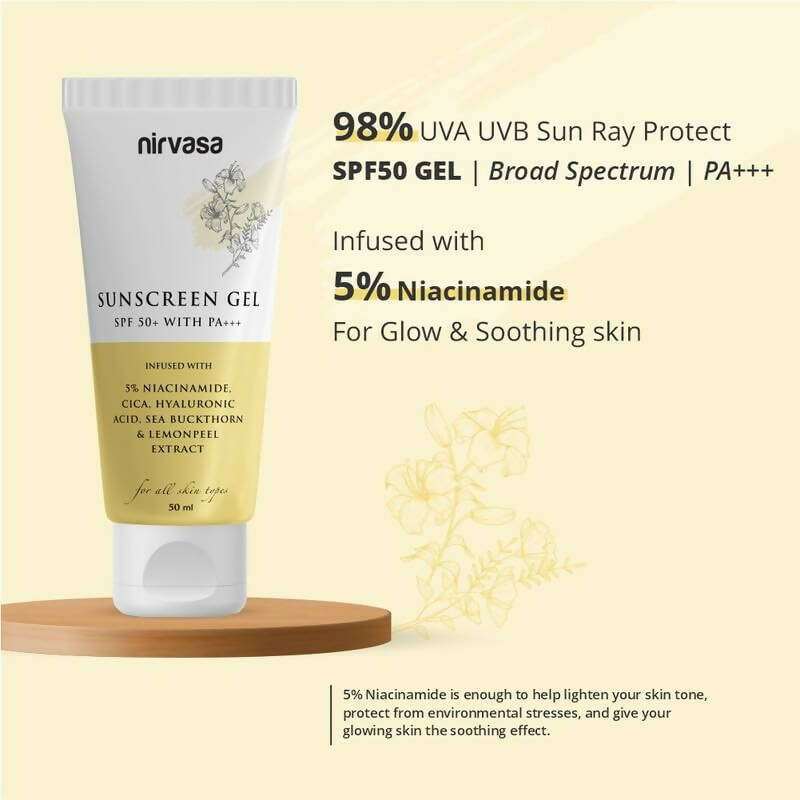 Nirvasa SPF50+ Sunscreen Gel | Grocsy