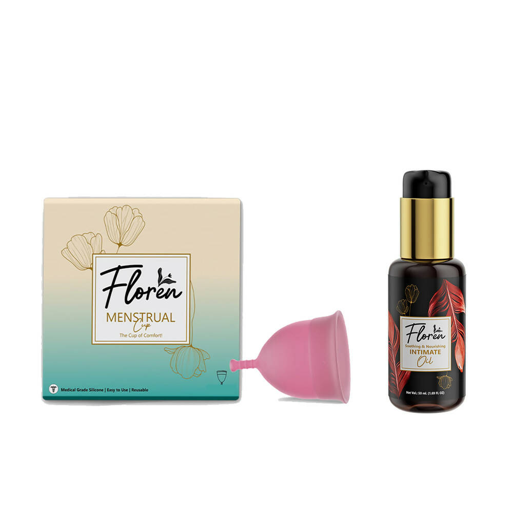 Floren Reusable Menstrual Cup with Intimate Oil for Women | Grocsy