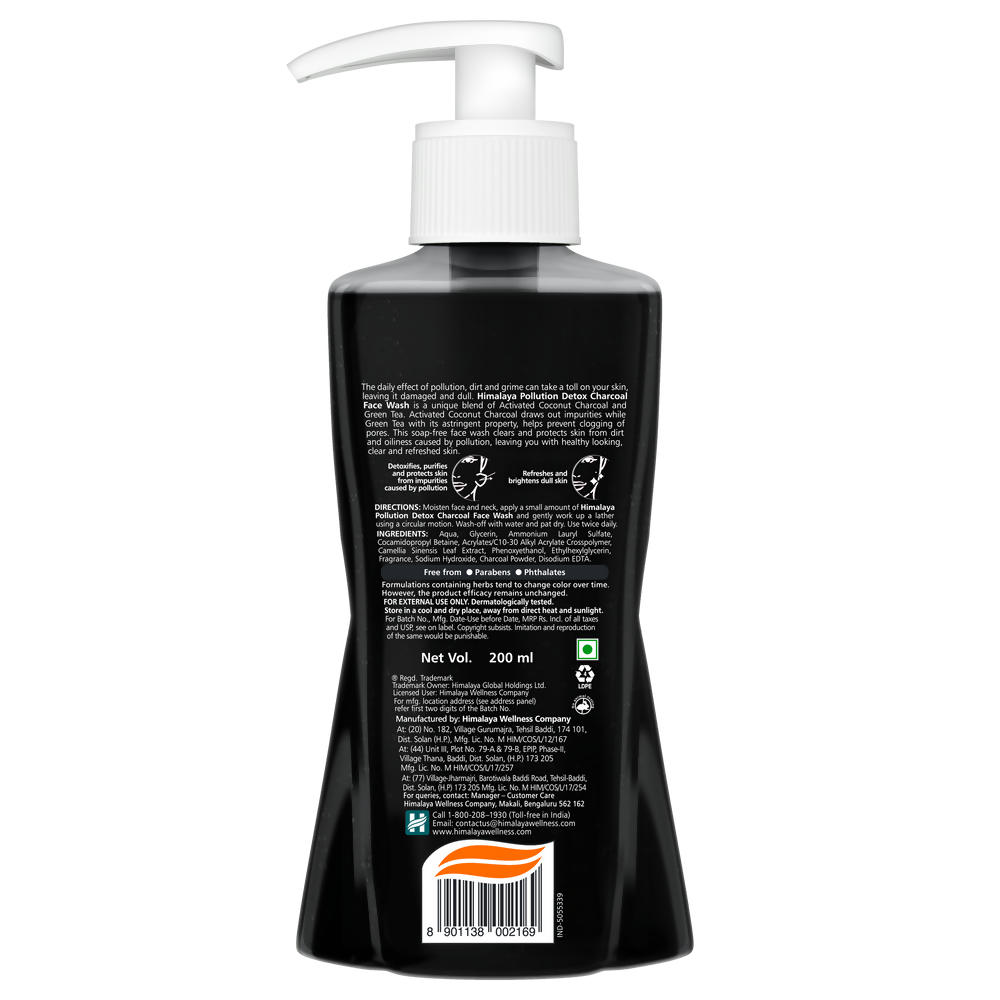 Himalaya Herbals Pollution Detox Charcoal Face Wash | Grocsy