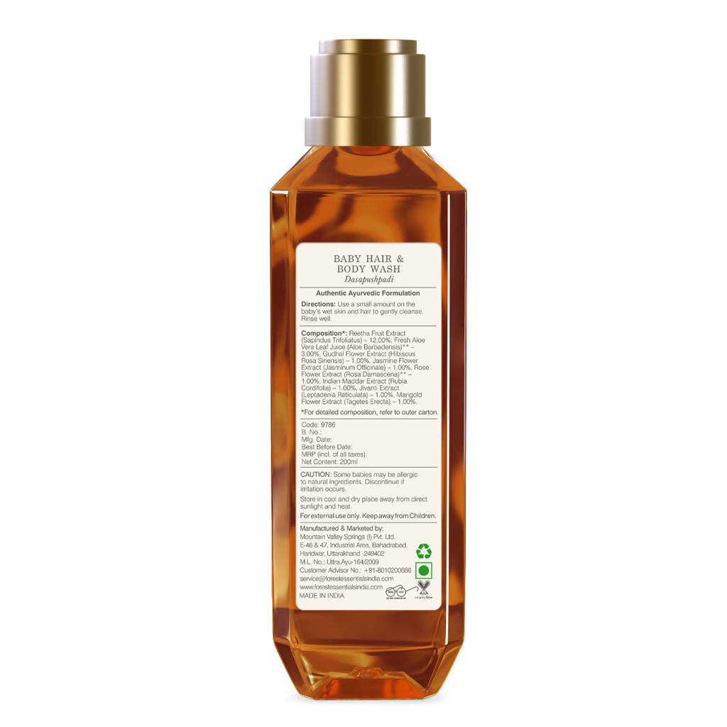 Forest Essentials Dasapushpadi Baby Hair & Body Wash | Grocsy