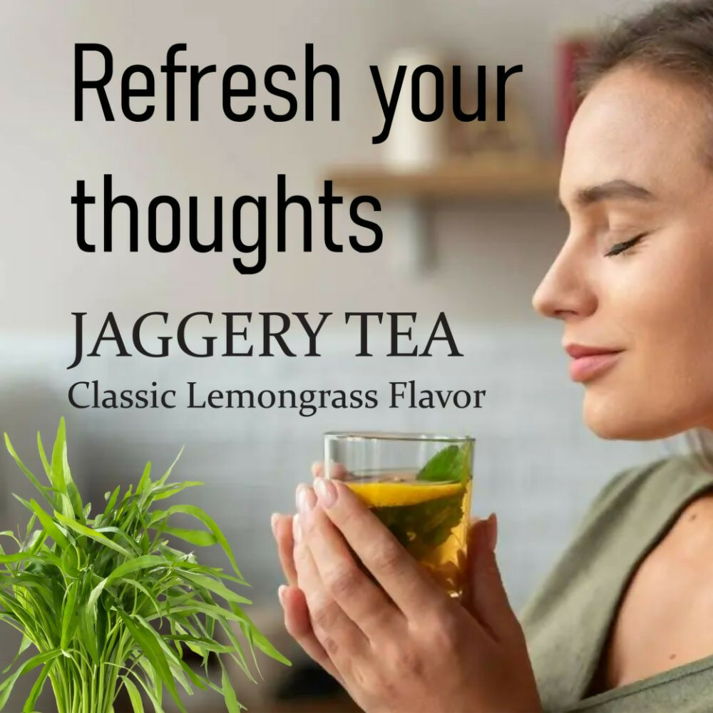 Naivedyam Classic Lemongrass Flavour Jaggery Tea | Grocsy