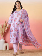 Sztori Women Floral Printed Regular Kurta with Trousers & With Dupatta | Grocsy