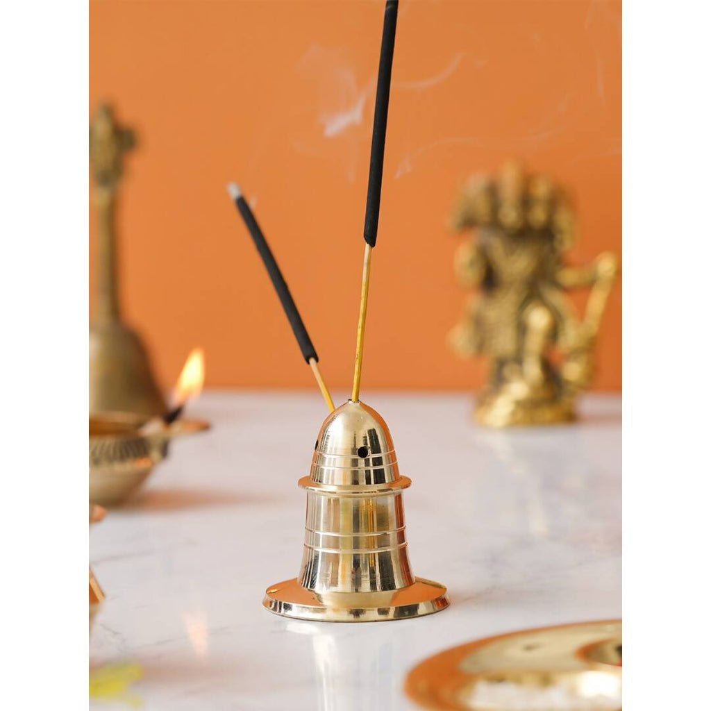eCraftIndia Yellow Brass Incense Stick Holder | Grocsy