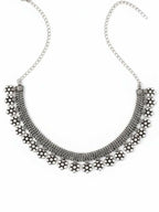 NVR Women Oxidised Silver Beaded Necklace | Grocsy