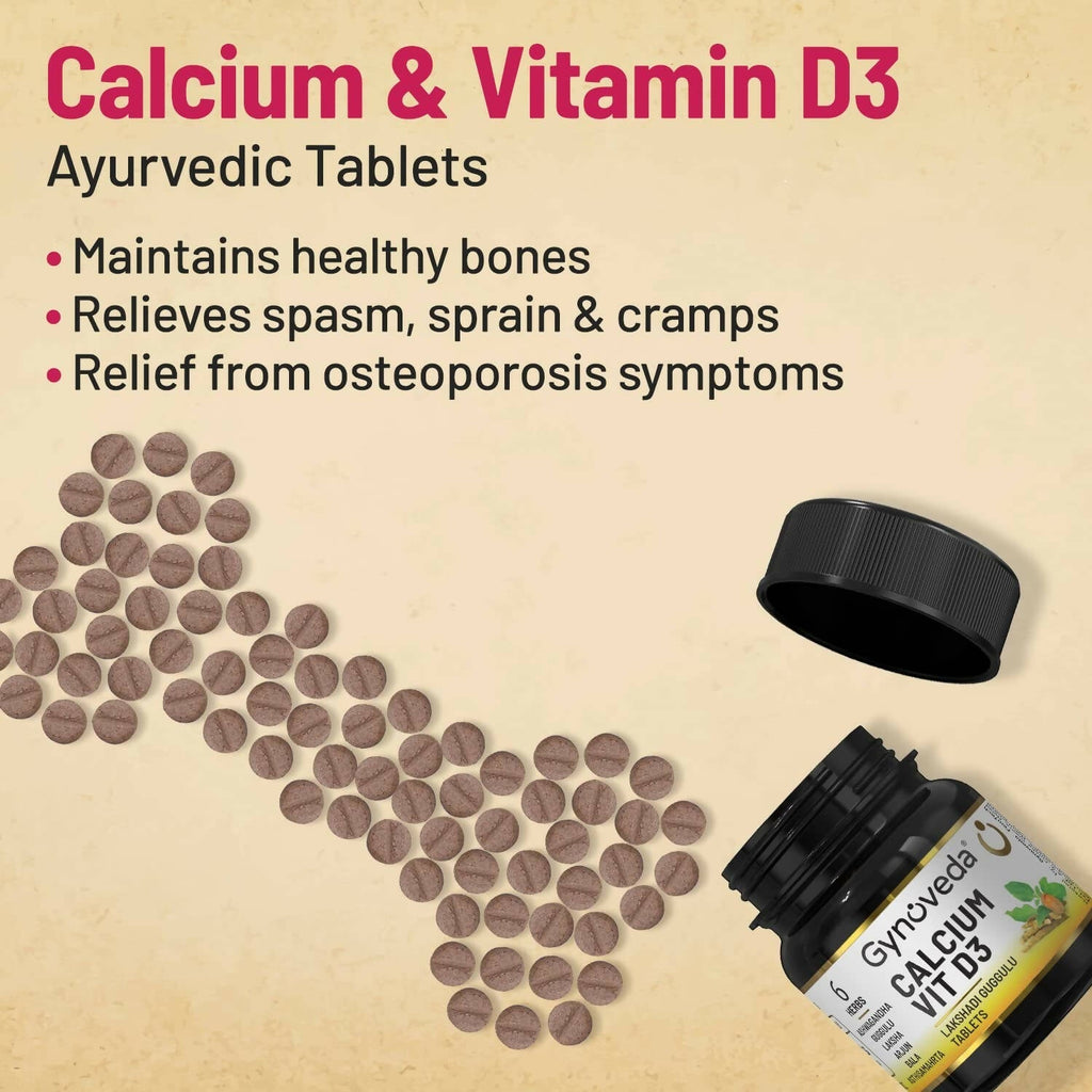 Gynoveda Calcium Vit D3 Tablets & Pain Relief Ointment Combo | Grocsy