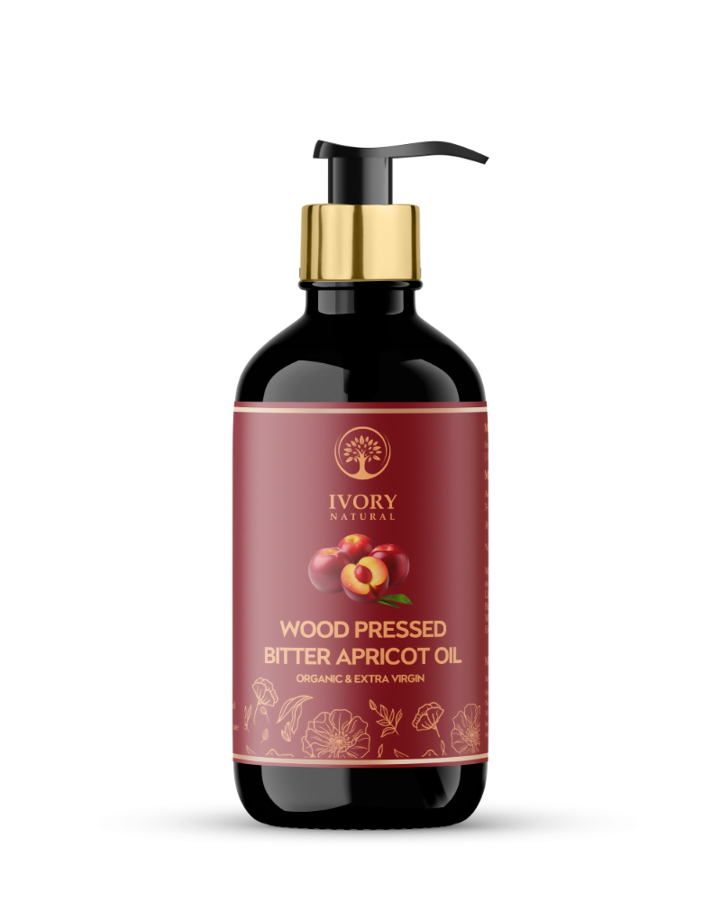 Ivory Natural Wood Pressed Bitter Apricot Oil Organic & Extra Virgin For Deep Moisturization, Gentle Hydration, And Youthful Glow | Grocsy