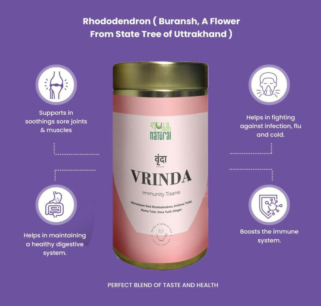 Shuddh Natural Cold Cough Relief Tea Vrinda Floral Tisane | Grocsy