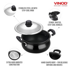Vinod Hard Anodized Handi–Stainless Steel Lid–Mini | Grocsy