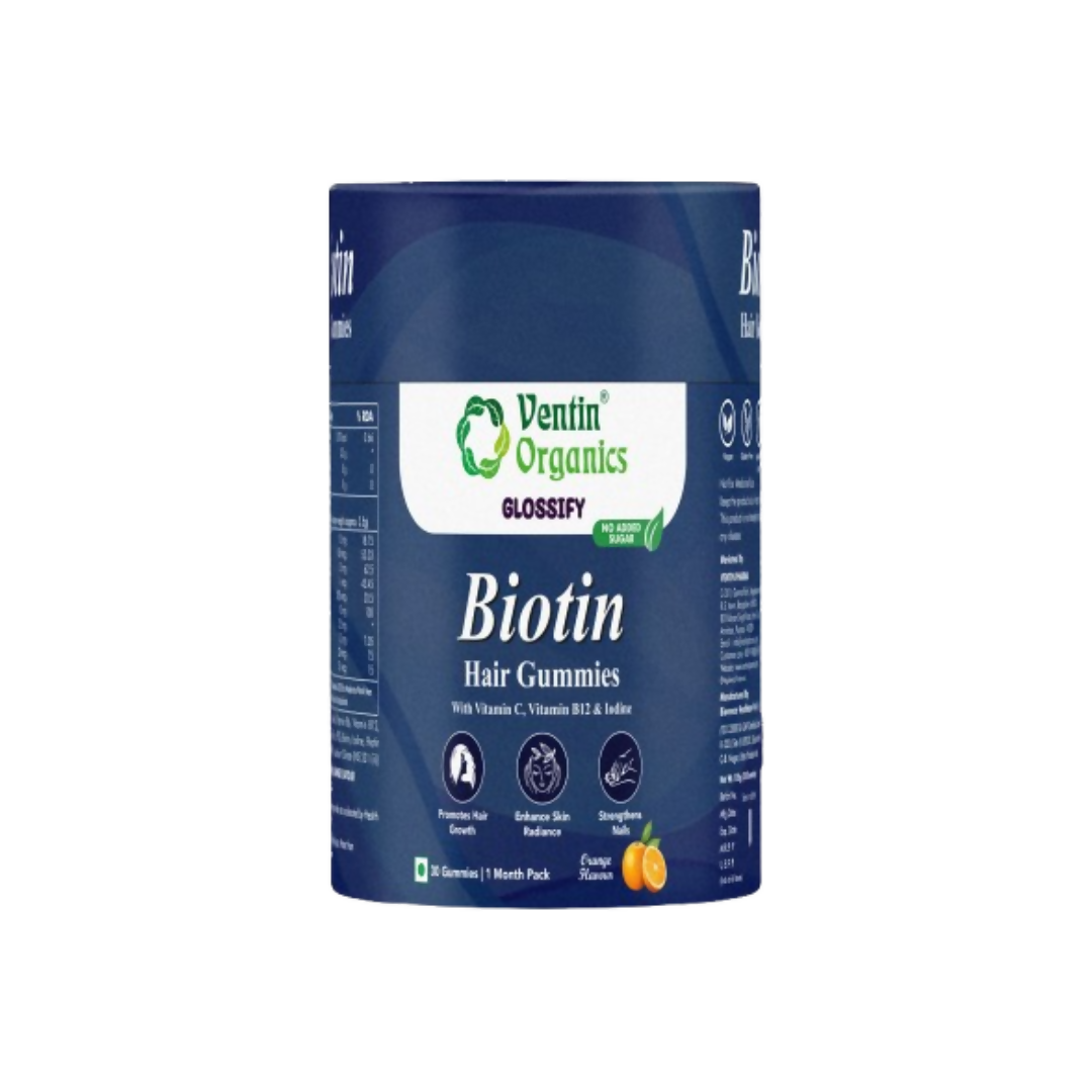 Ventin Organics Glossify Biotin Hair, Skin & Nails Gummies | Grocsy