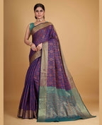 Purple Silk Woven Design Saree With Unstitched Blouse Piece - Akshita | Grocsy