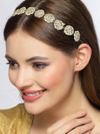 NVR Women's Gold-Polished Traditional Trending Matha Patti | Grocsy