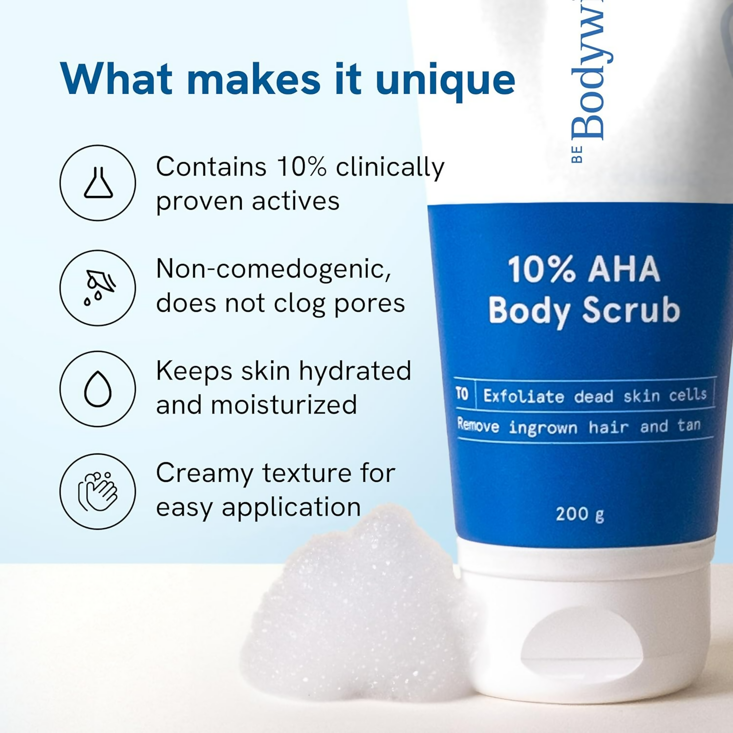 BeBodywise 10% Lactic AHA Exfoliating Body Scrub | Grocsy