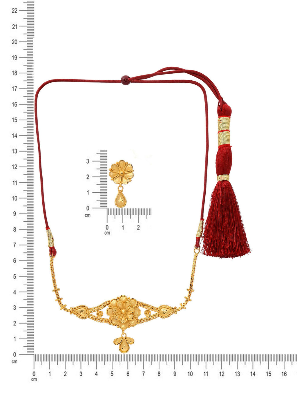 Ruby Raang Golden Traditional Choker with Studs | Grocsy