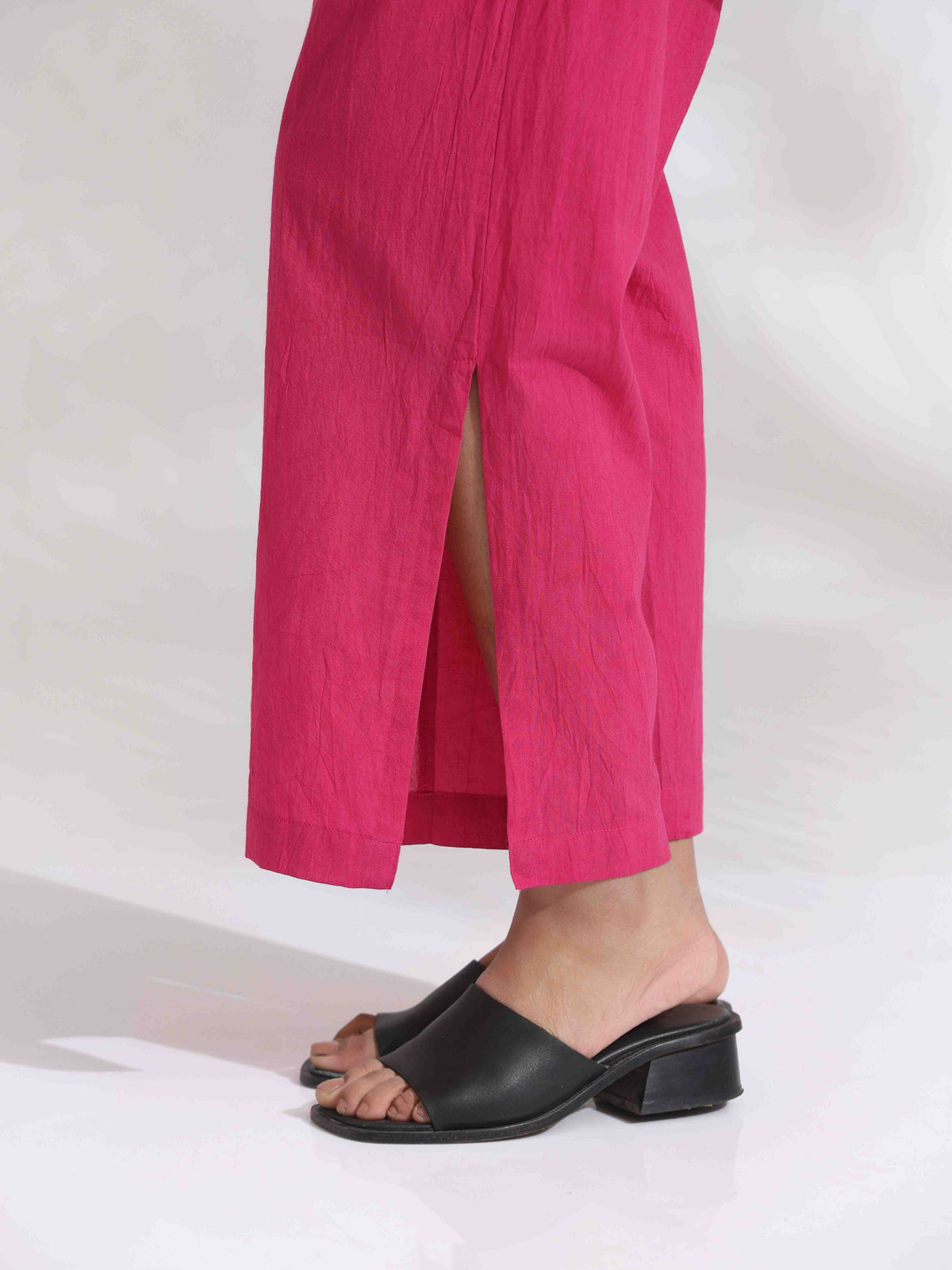 trueBrowns Pink Cotton Print Flared Top Co-ord Set | Grocsy