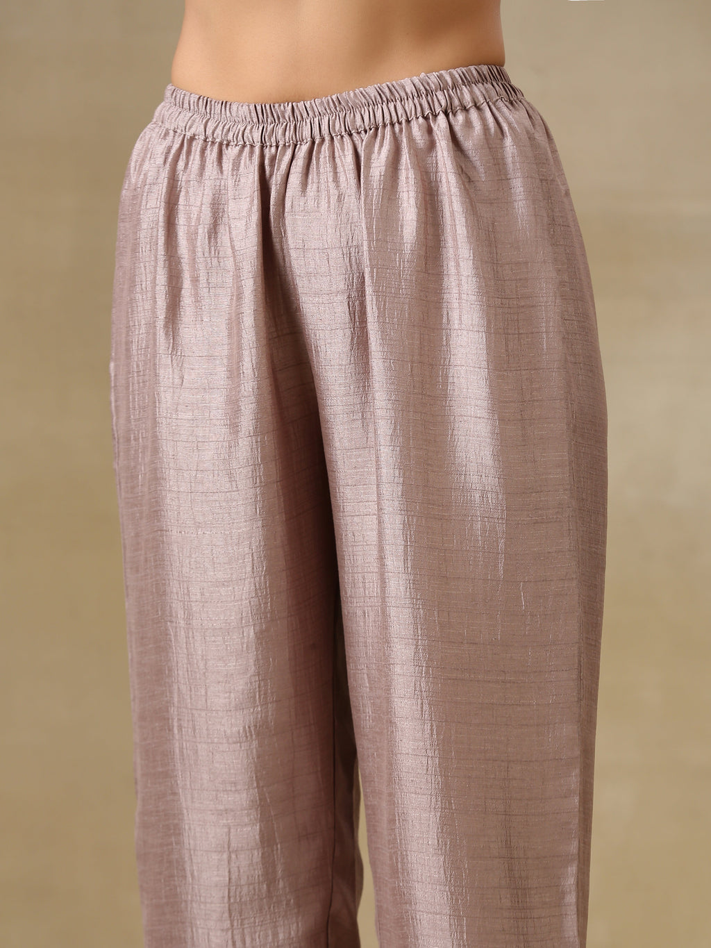 trueBrowns Grey Textured Silk High Low Kaftan Pant Set | Grocsy
