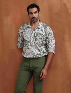trueBrowns Men's Off White Printed Short Kurta | Grocsy