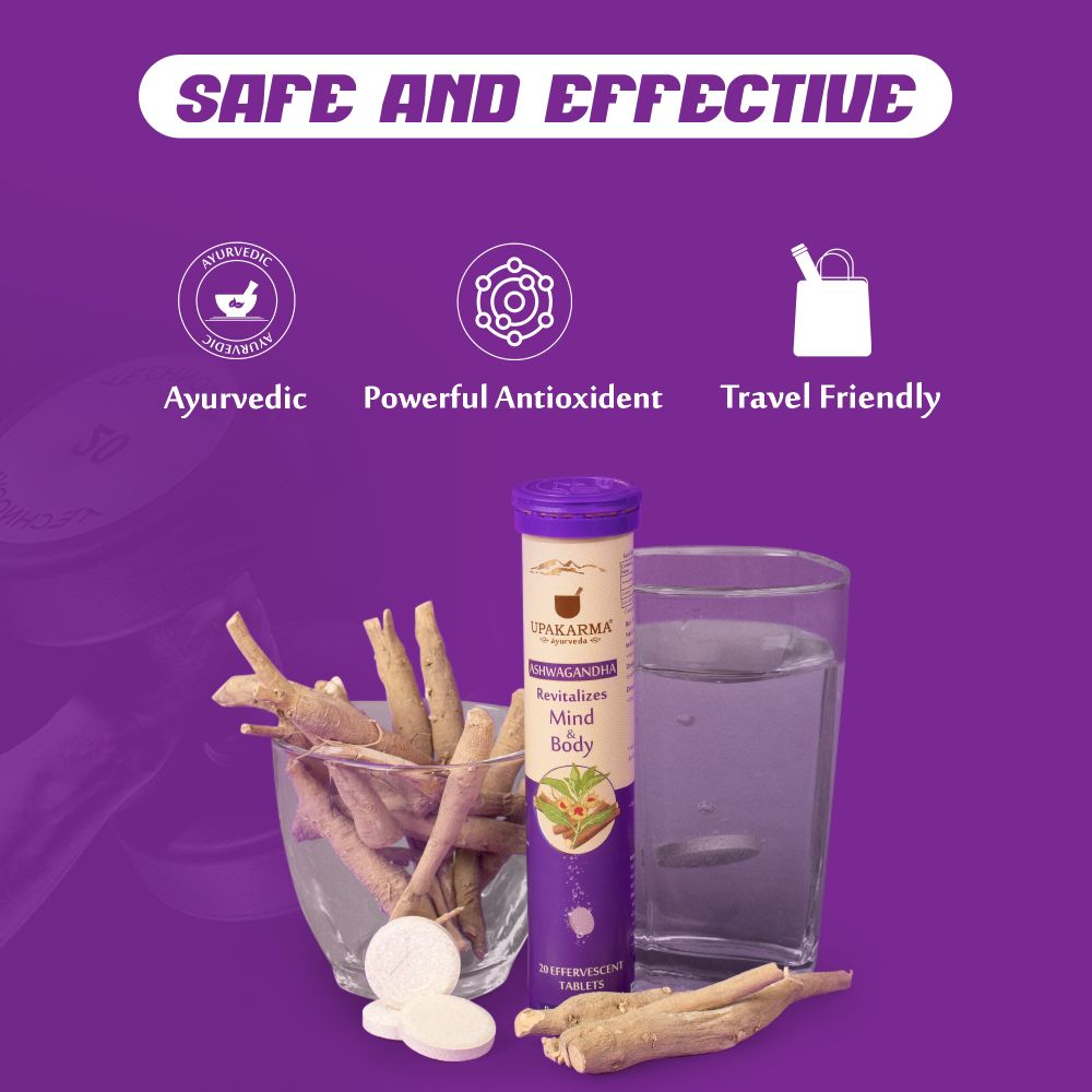 Upakarma Ayurveda Ashwagandha Effervescent Tablets | Grocsy