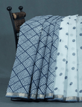 Shades of Cream And Denim Grey Colour With Patli Pallu Design Pure Kota Cotton Saree By Gayathri Reddy Designer Studio | Grocsy