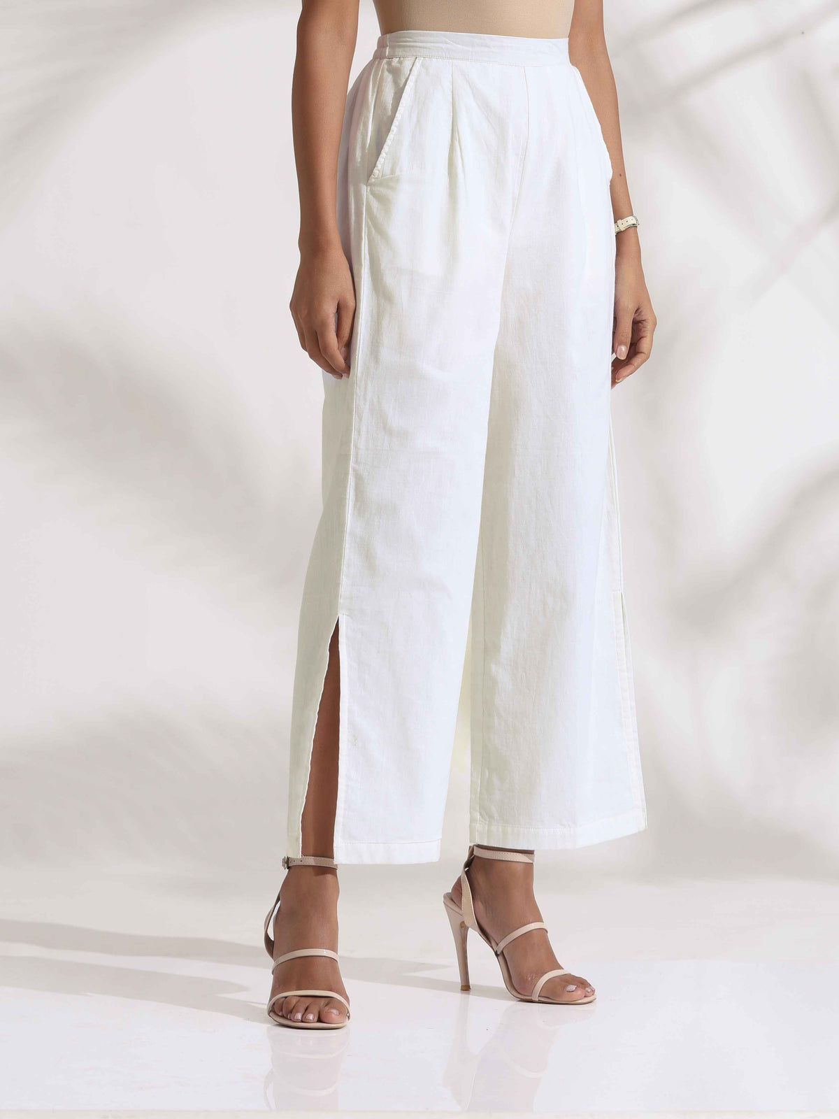 trueBrowns White Cotton Check Shirt Co-ord Set | Grocsy