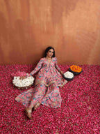 trueBrowns Orange Print Sharara Set | Grocsy