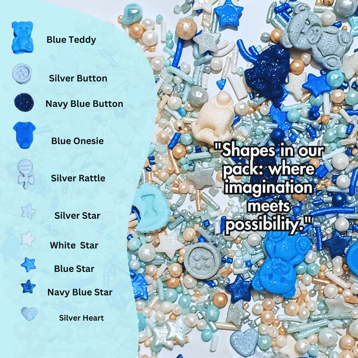 Confect Boys Baby Shower Sprinkles | Baby Blue Sprinkles for Cake & Cupcake Decorating | Grocsy
