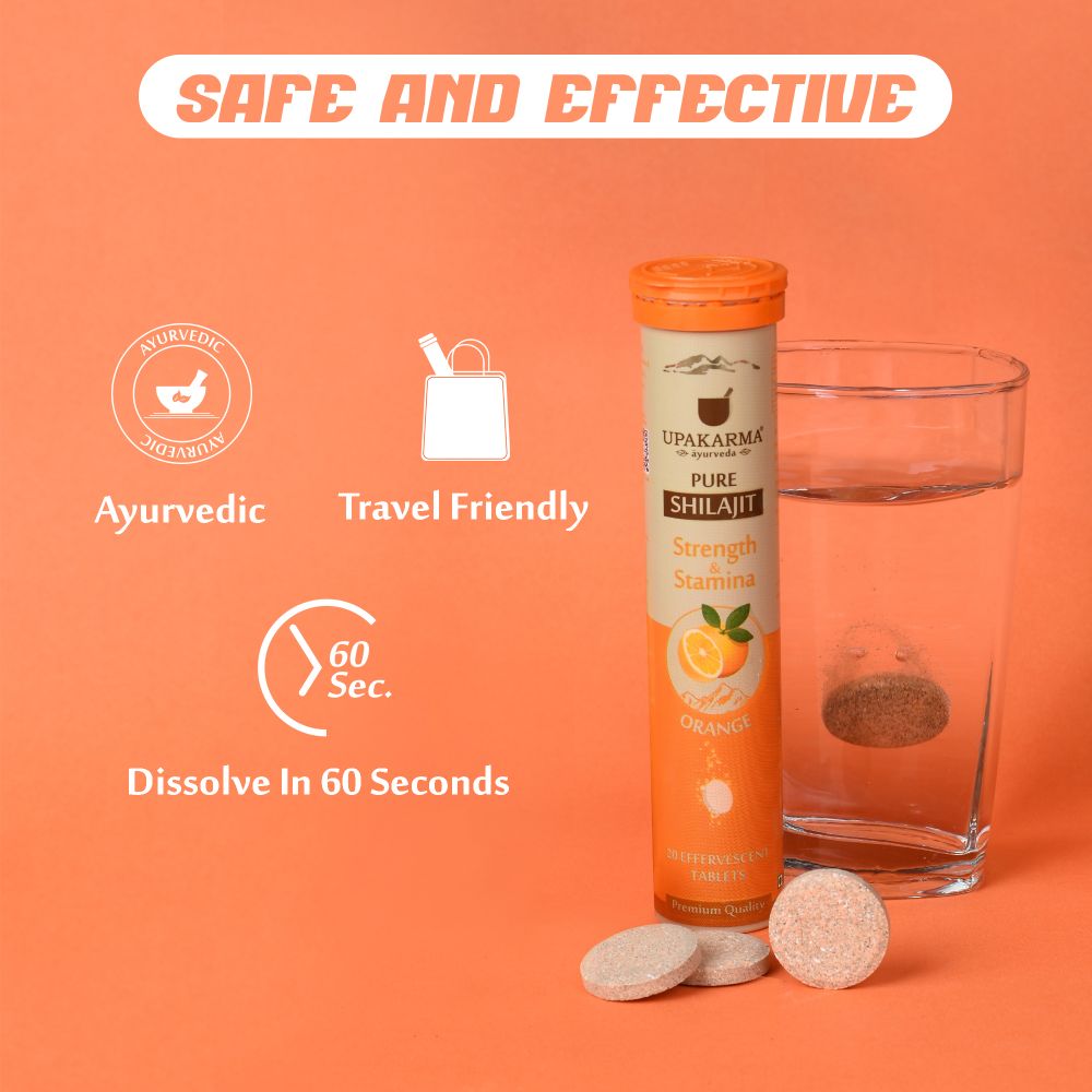 Upakarma Ayurveda Pure Sj Effervescent Tablets - Orange | Grocsy