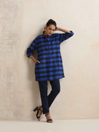 trueBrowns Blue Check Winter Top | Grocsy