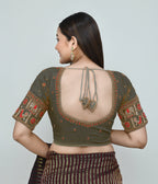 Joban Fashion Women's Green Embroidered Stitched Blouse | Grocsy