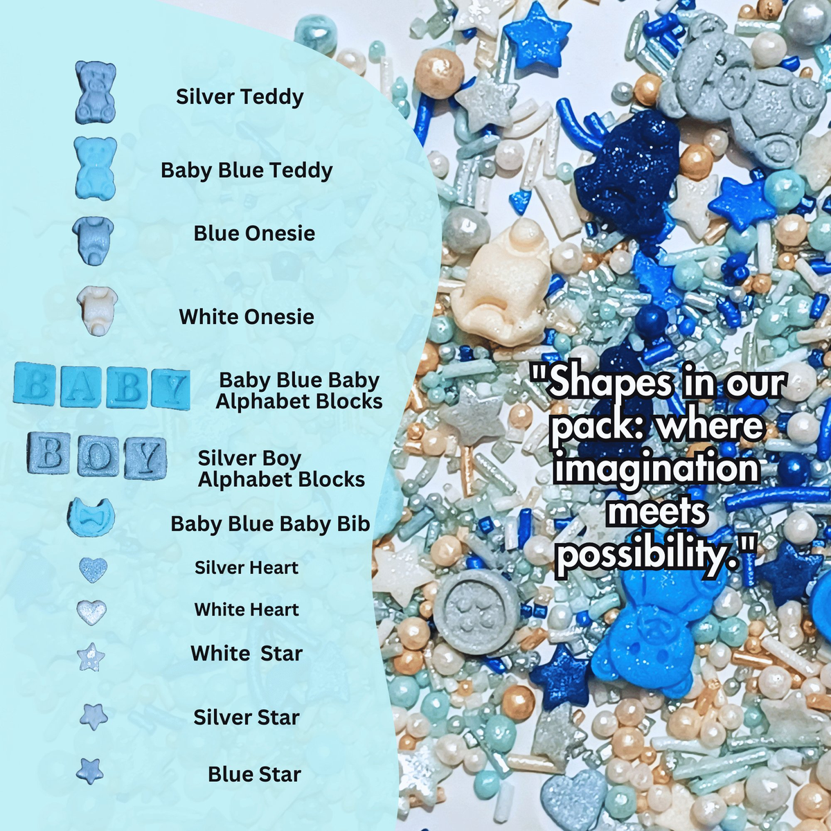 Confect Boys Baby Shower Sprinkles | Edible Sprinkles Assorted | Grocsy