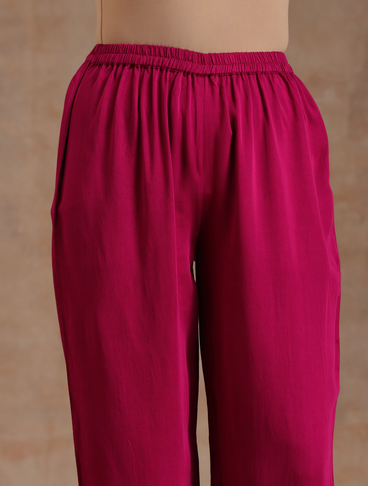 trueBrowns Pink Modal Satin Boxy Fit High-Low Co-Ord Set | Grocsy