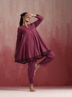 trueBrowns Mauve Cotton Dobby Co-ord set | Grocsy