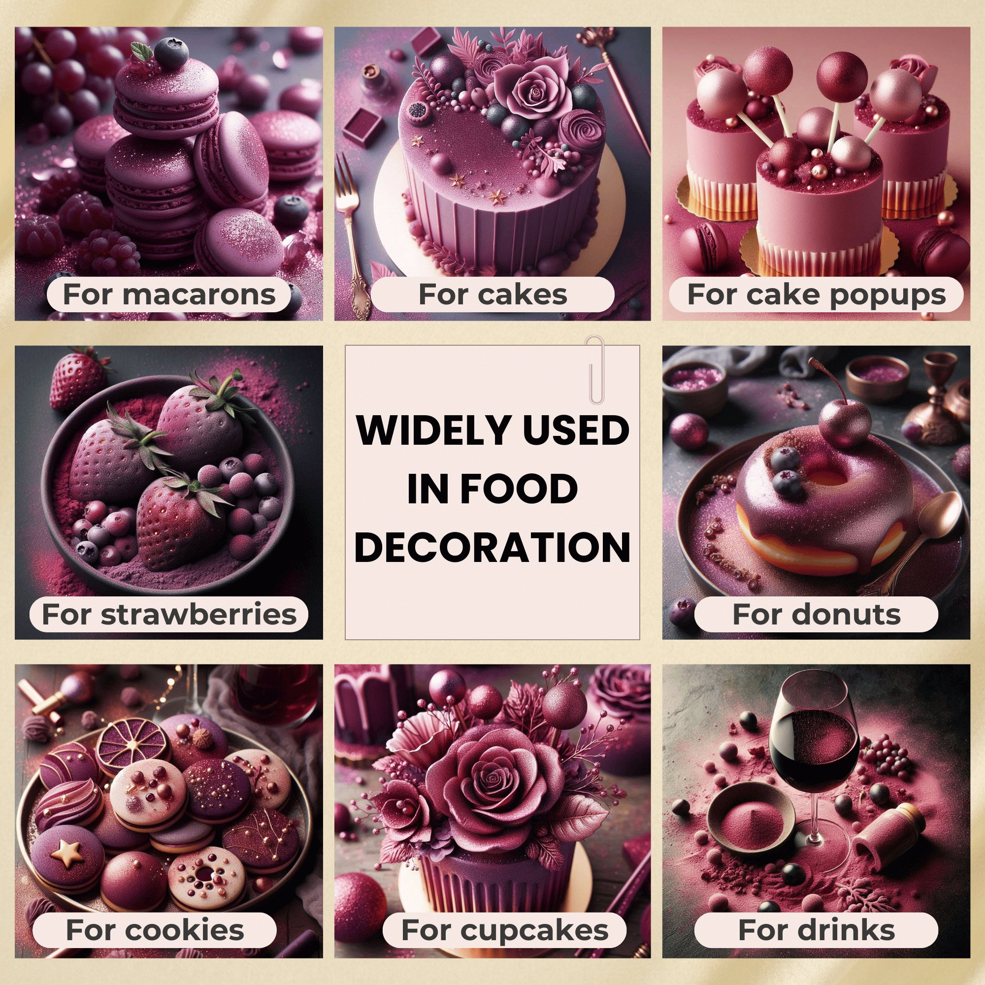Confect Merlot Mauve | Edible Luster Dust | Grocsy