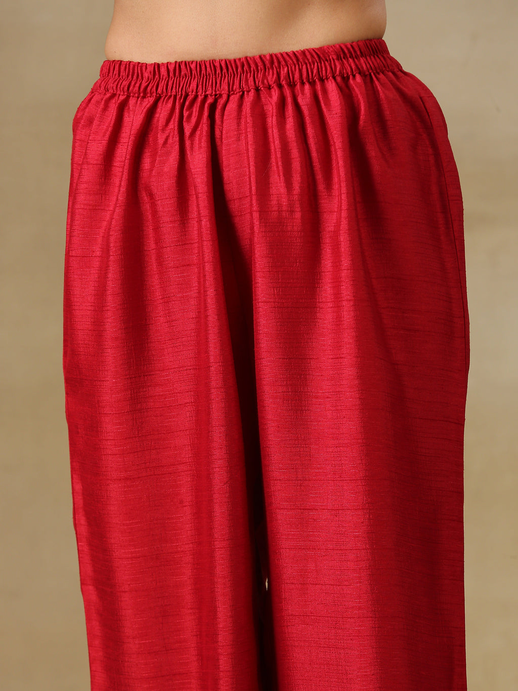trueBrowns Maroon Textured Silk Front Placket Co-Ord Set | Grocsy