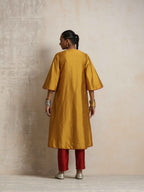 trueBrowns Gold Silk Kurta Set | Grocsy