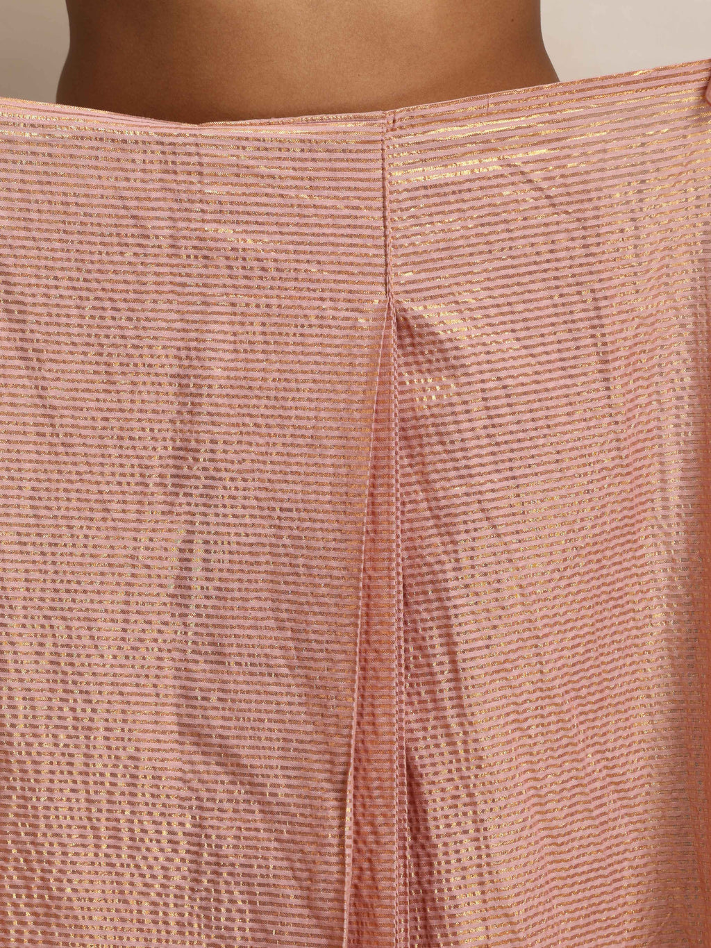 trueBrowns Pink Gold Metallic Ready To Wear Saree | Grocsy