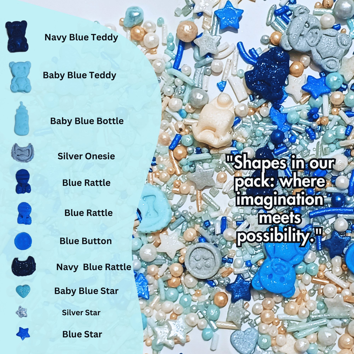 Confect Boys Baby Shower Sprinkles | Edible Sprinkles Assorted | Grocsy