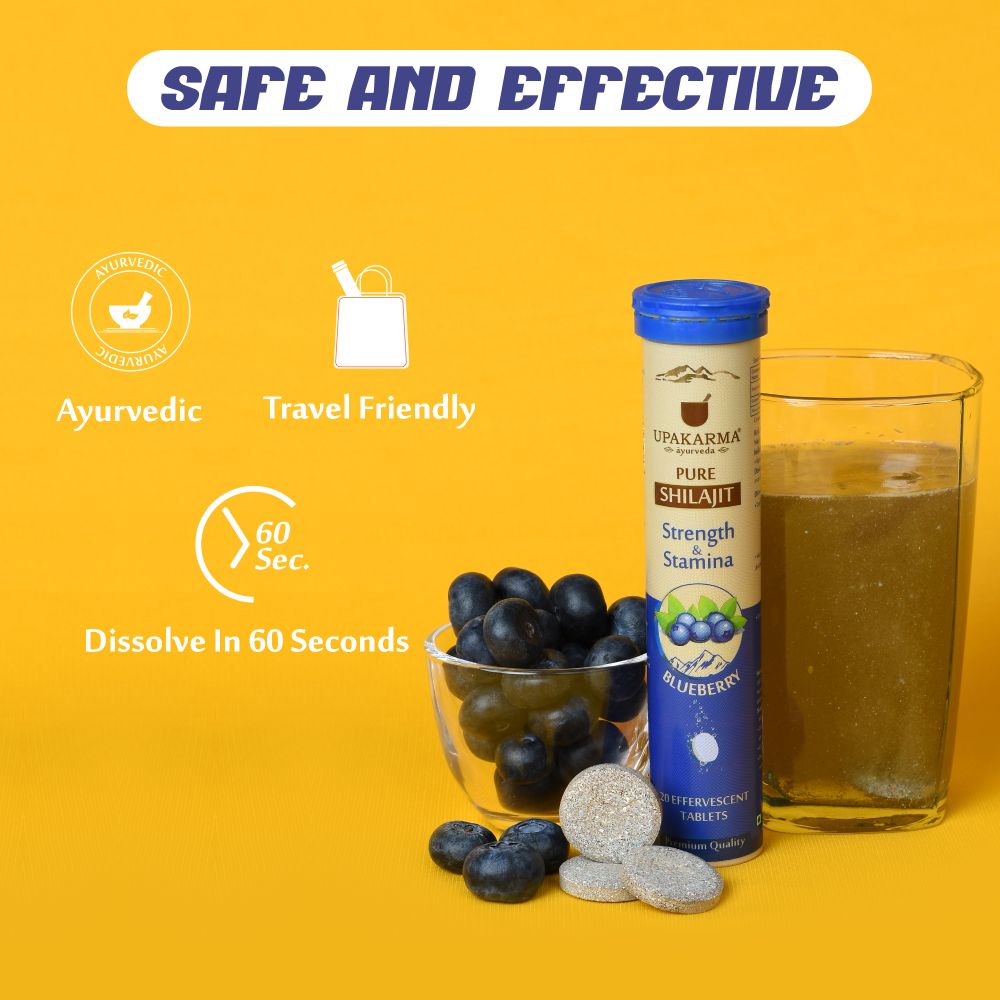 Upakarma Ayurveda Pure Sj Effervescent Tablets - Blueberry | Grocsy