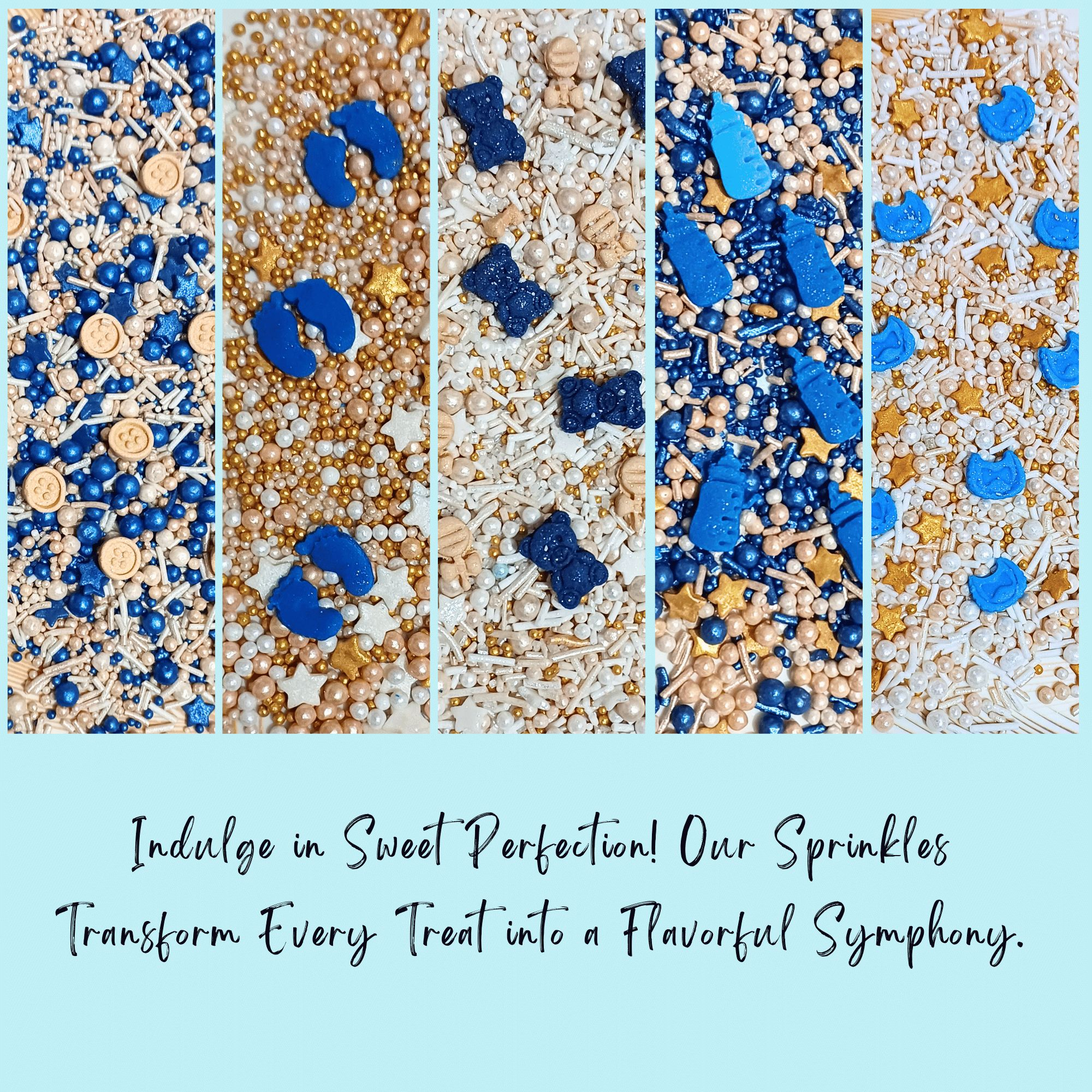 Confect Boys Baby Shower Sprinkles | Gender Reveal Sprinkles | Edible Sprinkles | Grocsy