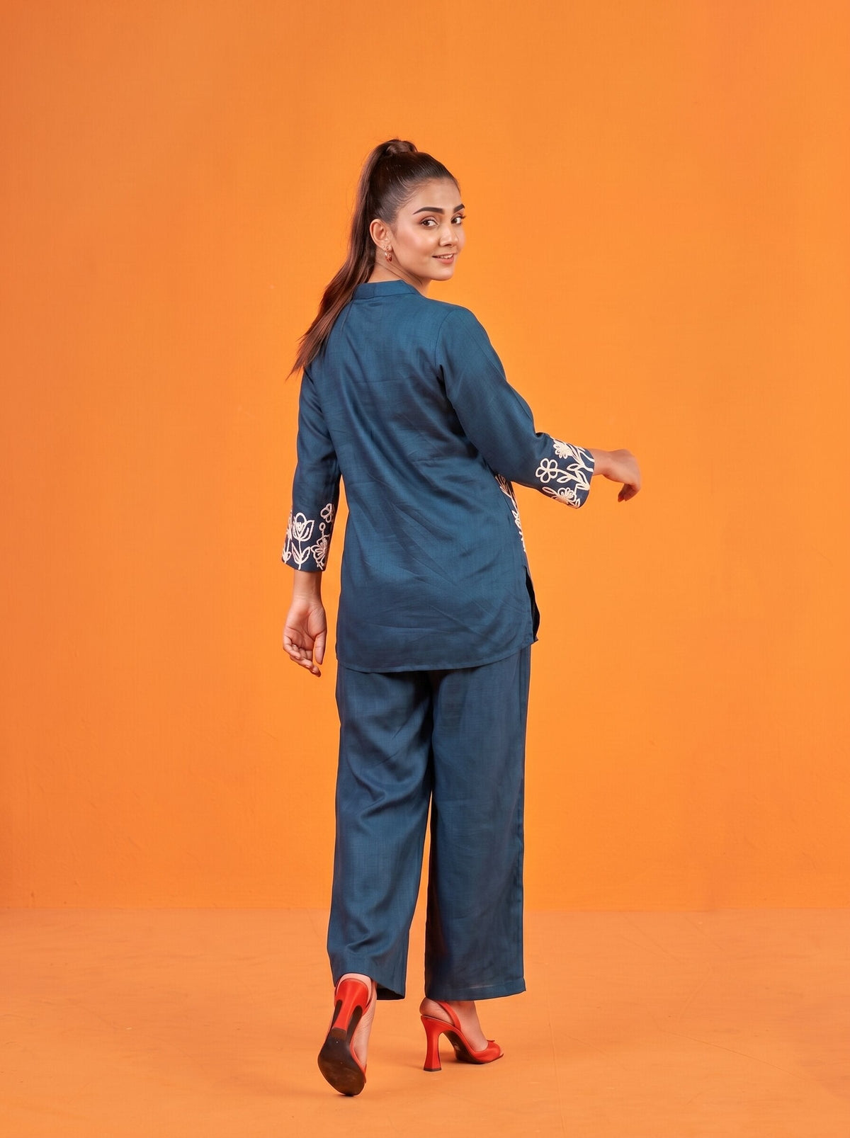 Anaita Teal Stylish Readymade Co-Ords Set | Grocsy