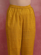 trueBrowns Mustard Cotton Dobby Kurta Set | Grocsy