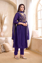 Anaita Purple Anarkali Readymade Suit with Embroidery Work | Grocsy