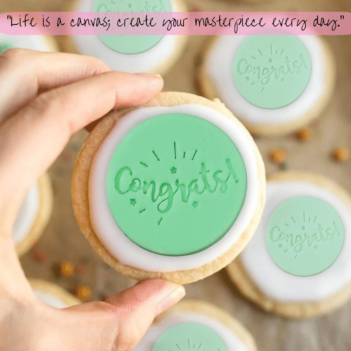 Confect Celebration Stencils Toppers Cutters (Congrats) | Grocsy